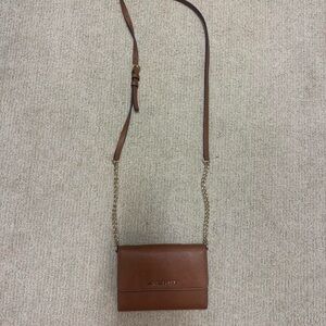 Michael Kors Tan Crossbody Bag with Gold Chain